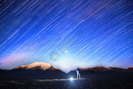 大自然夜景夜空星空星轨设计图片
