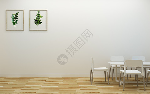 现代简洁风餐厅家居陈列室内设计效果图北欧风高清图片素材