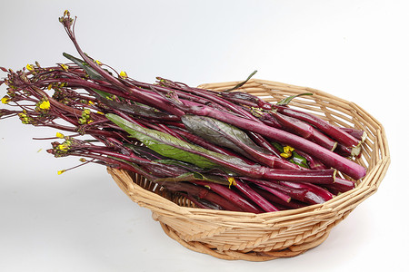 新鲜蔬菜紫菜苔白菜苔高清图片