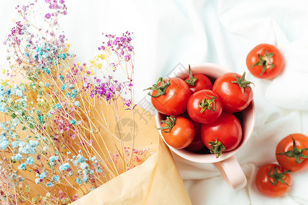 清新小番茄背景图片