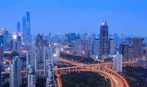 上海房子上海城市夜景风光背景