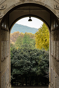 武汉大学秋冬景色城堡高清图片素材