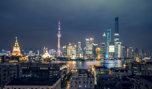 上海夜景风光旅游高清图片素材