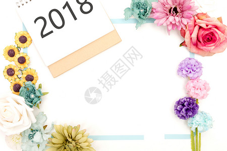 2018鲜花背景留白背景图片