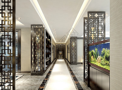 中式玄关室内设计效果图背景图片