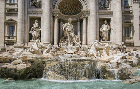意大利雕塑罗马特莱维喷泉许愿池背景