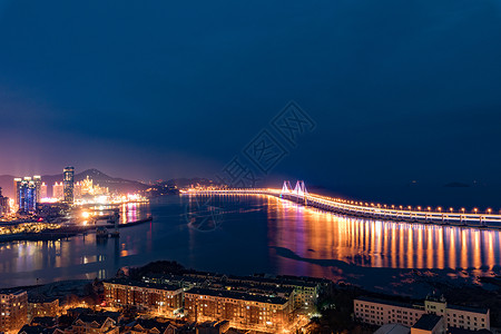 大连星海夜景城市高清图片素材