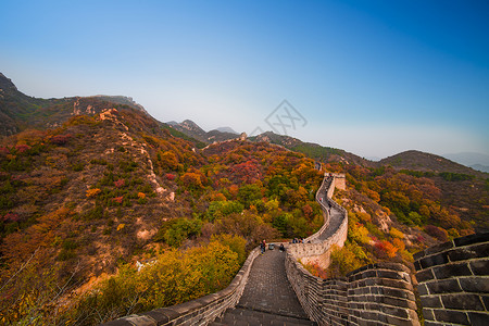 万里长城北京旅游长城红色大气风景图案高清图片