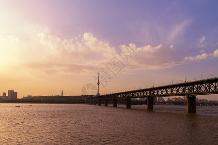 武汉长江大桥风光水高清图片素材