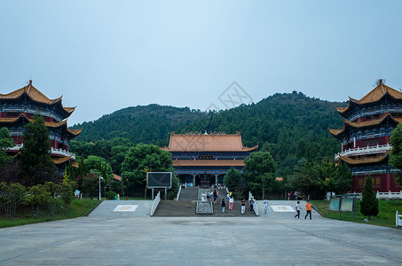 山台阶武汉龙泉山灵泉寺建筑背景
