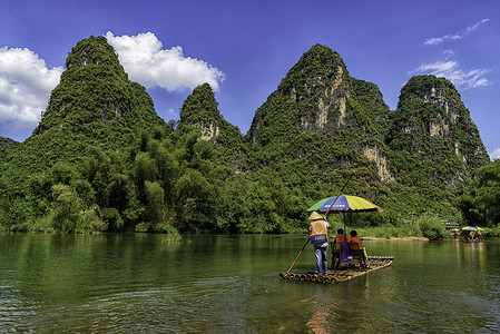 桂林漓江遇龙河漂流背景图片