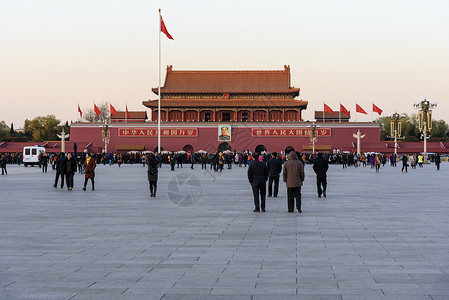 中国五星红旗北京天安门广场升旗背景