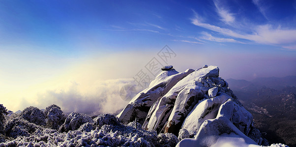 天柱山雪景5A景点高清图片素材