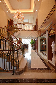 中式古典客厅装修楼梯高清图片素材