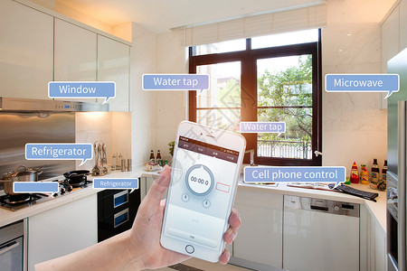 移动设备的控制智能家居远程家庭控制设计图片