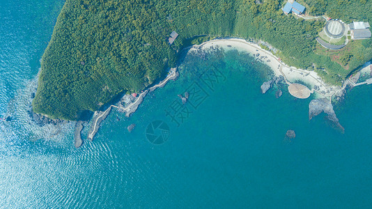 鳄鱼简笔画航拍北海涠洲岛的火山地质公园背景