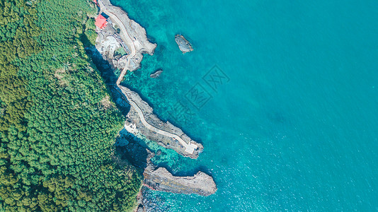 涠洲岛风景航拍北海涠洲岛的火山地质公园背景