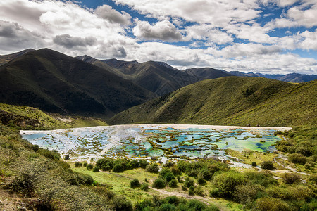 南昌红谷滩川西贡嘎泉华滩背景