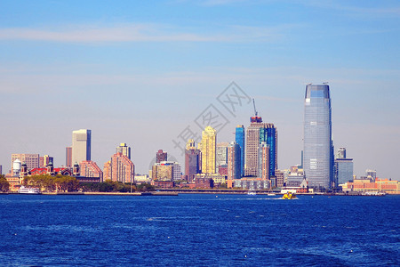 世贸大厦纽约曼哈顿天际线背景
