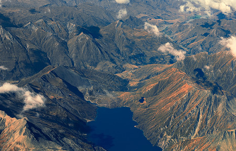 万里河山航拍新西兰山川湖泊地貌背景