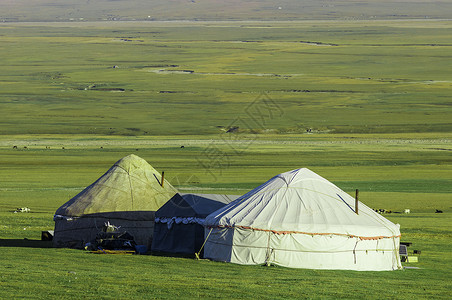 新疆赛里木湖草原毡房高清图片