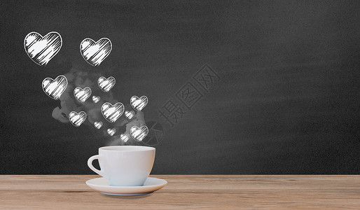 咖啡热气温暖情人节创意咖啡设计图片