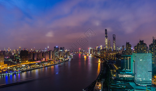 上海黄浦江城市夜景风光背景图片
