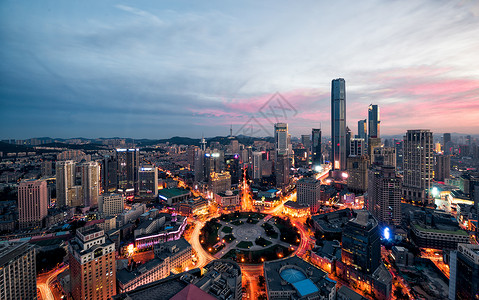 发展历史夜色中山广场背景