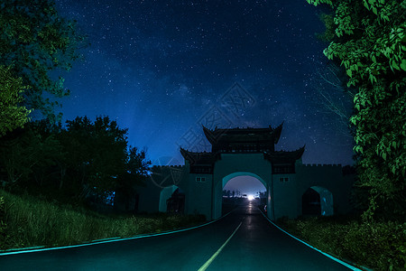 白兆山星空星空光路素材高清图片