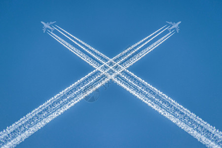 创意八一建军节飞机划过天空背景