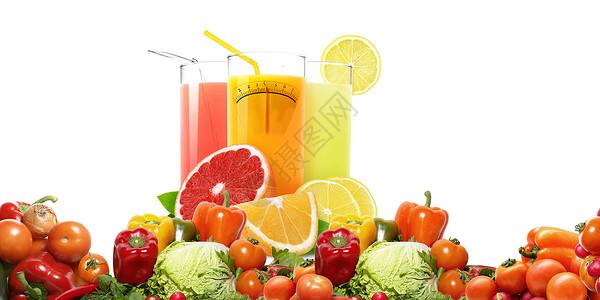 蔬菜水果篮子健康饮食设计图片