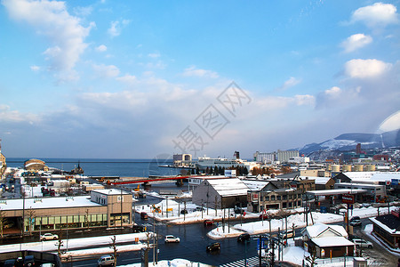 圣诞小镇日本北海道小樽背景