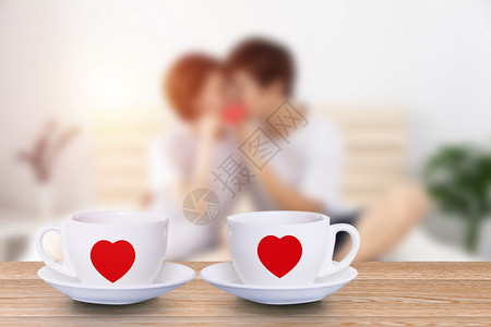咖啡爱心情人节快乐设计图片
