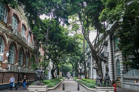 广州沙面街广州街景高清图片