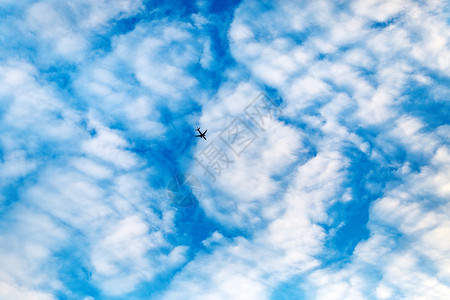 白云漂浮元素天空和飞机的素材图片背景