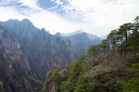 旅游名胜地黄山风景背景