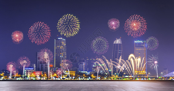 新年烟花建筑图片高清图片素材