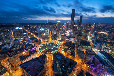 中山广场夜景高清图片