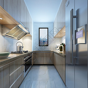 现代厨房效果图背景图片