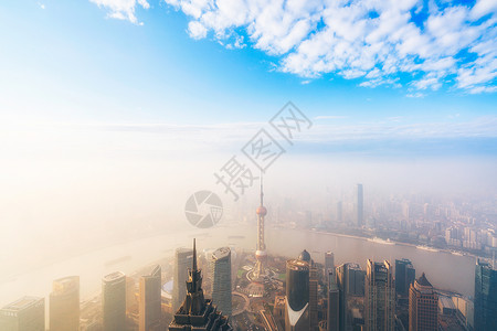 上海的平流雾背景图片