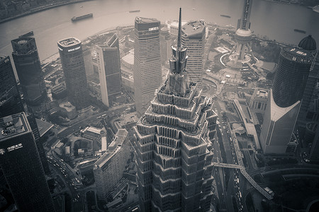 上海建筑黑白上海金茂大厦背景