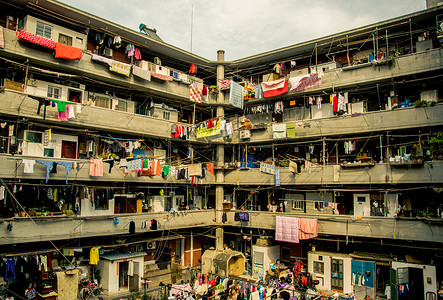 复古家住宅密集的隆昌公寓背景