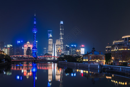 上海外滩夜景建筑高清图片素材