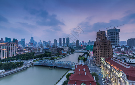 上海苏州河畔建筑夜景城市建筑高清图片素材