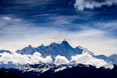 全景雪山西藏南迦巴瓦峰背景