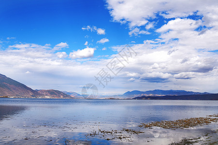 大理的云大理海舌湿地公园背景