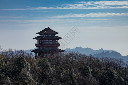 一座高塔天子阁背景