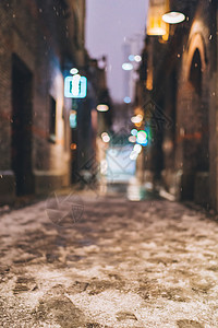 城市街道的雪景上海高清图片素材