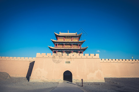 一座安静桥嘉峪关地貌背景