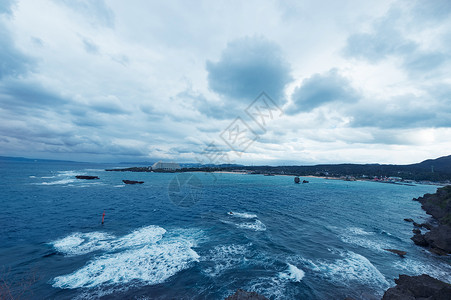 万座毛日本冲绳背景